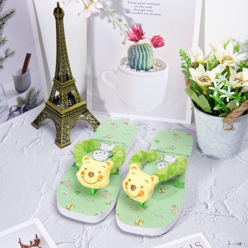 Dép In 3D Quai Lông Cute