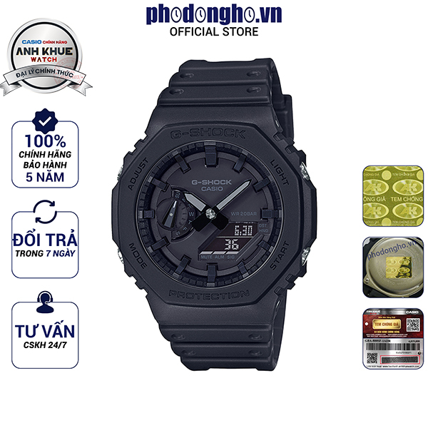 Đồng hồ nam G-Shock Casio Anh Khuê bảo hành 5 năm GA-2100 GA-2100-1A1DR