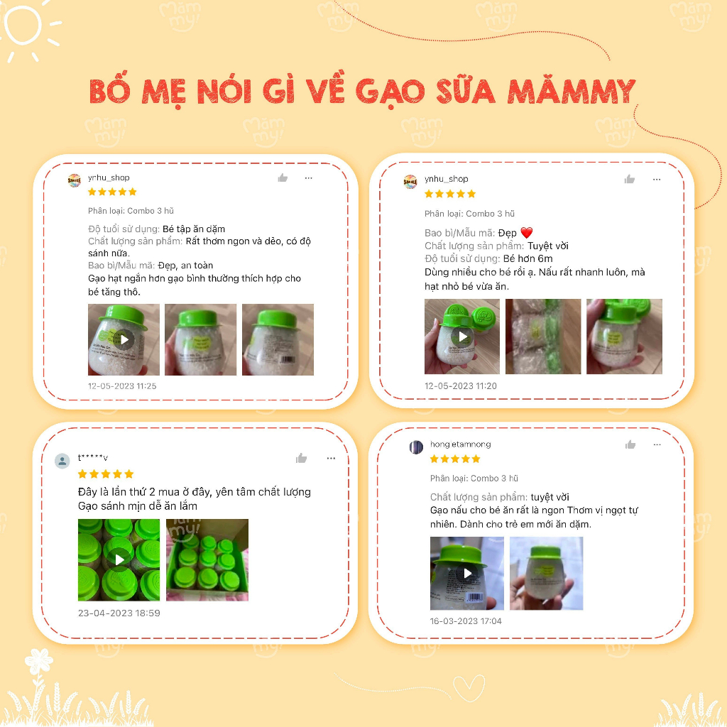 Combo 9 hũ gạo sữa hữu cơ Mămmy chuyên dùng nấu cháo ăn dặm cho bé từ 6 tháng 140gr/ hũ