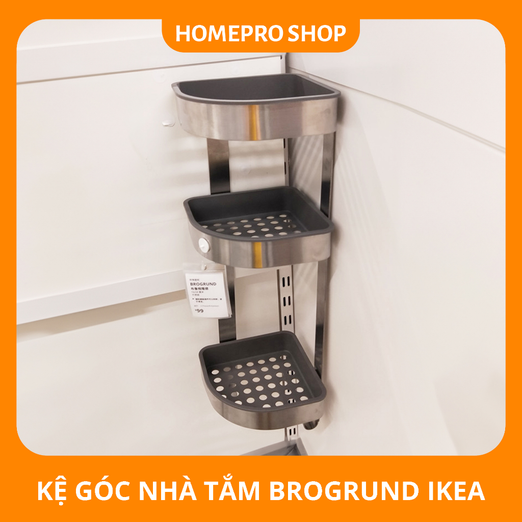 Kệ góc để đồ nhà tắm BROGRUND IKEA
