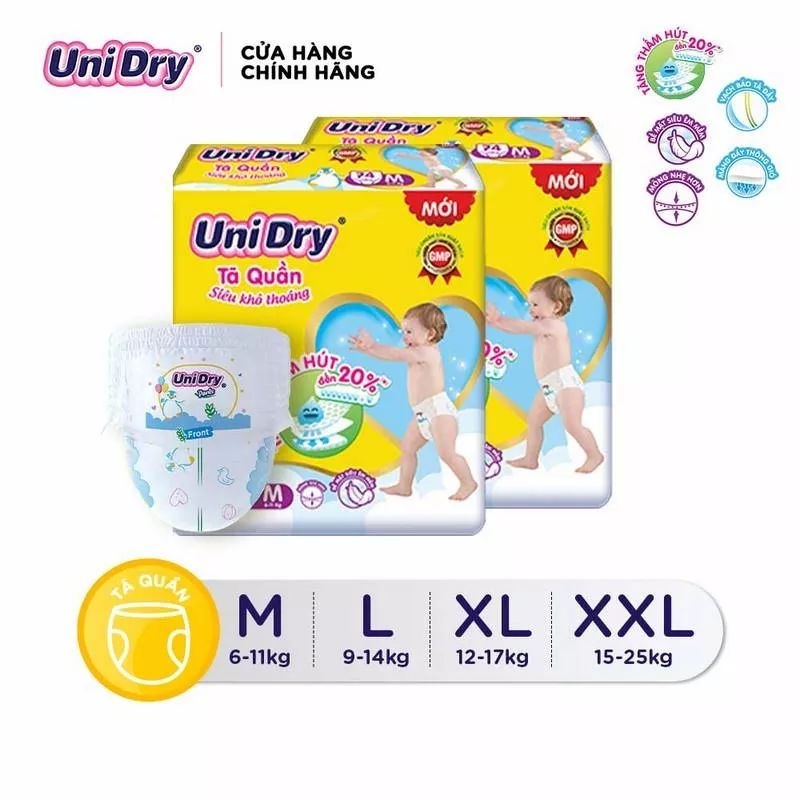 Combo 2 gói tã quần unidry M74/L68/XL62/XXL56
