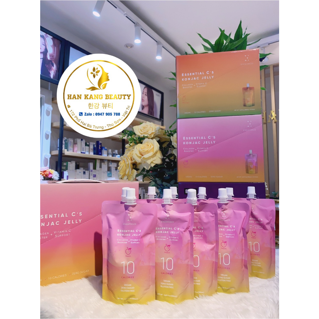 Thạch dinh dưỡng, giảm cân Everydaze Essential C's Konjac Jelly hộp 10 gói