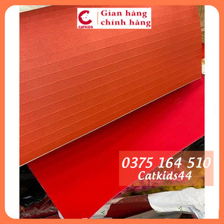 Giấy đỏ nhung gấp quạt trang trí Tết, trang trí nhà cửa, lớp học văn phòng khổ 55x80cm giấy đỏ gấp quạt khổ A1