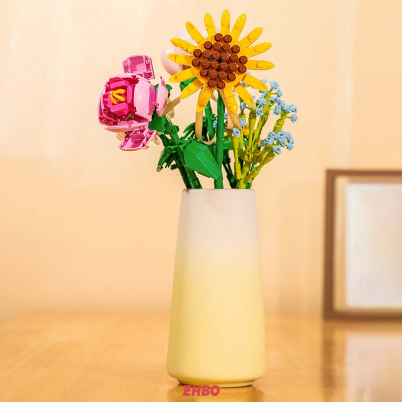 Bộ đồ chơi lắp ráp Hoa hướng dương trẻ em gái quà Sáng tạo trang trí nội