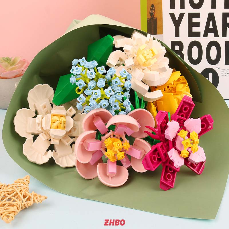 Bộ đồ chơi lắp ráp Hoa hướng dương trẻ em gái quà Sáng tạo trang trí nội