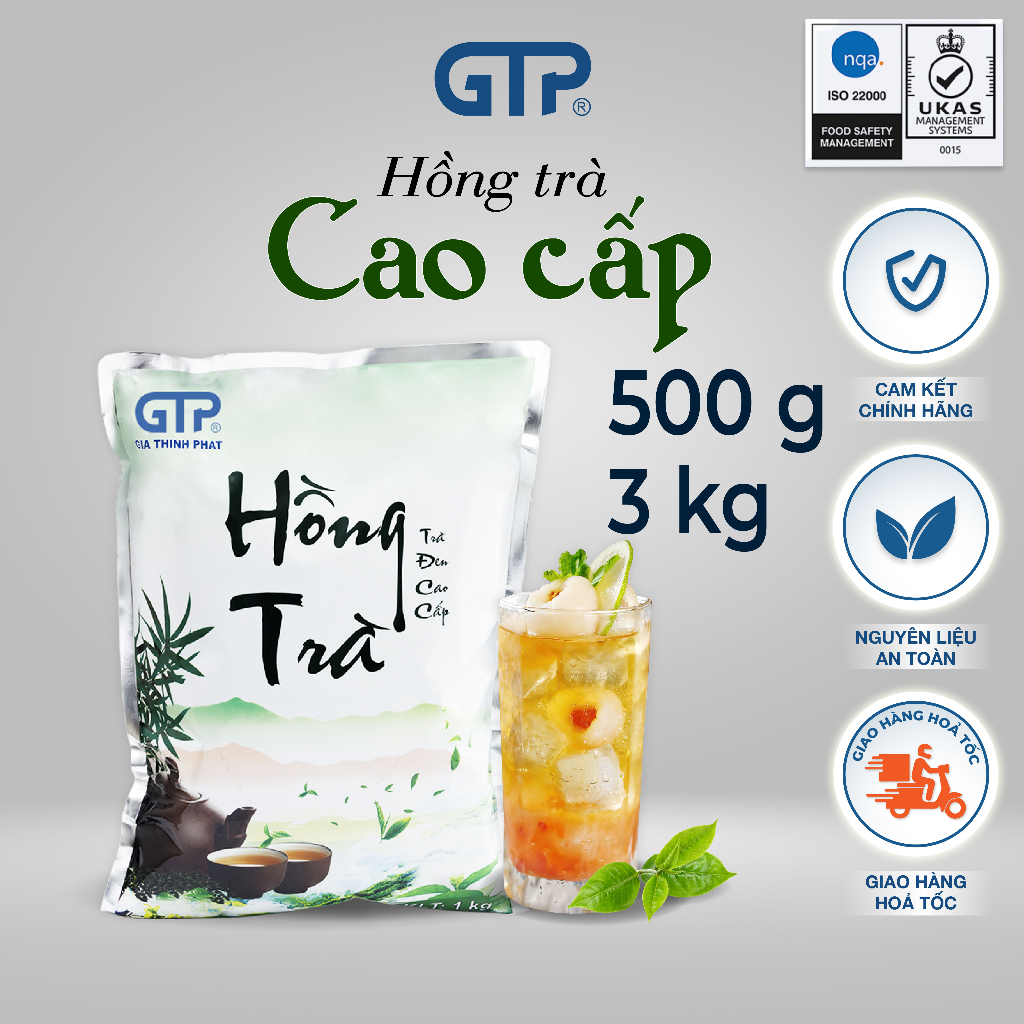 Hồng trà cao cấp GTP 500gr/1Kg - Pha chế trà sữa, nguyên liệu trà đào, trà trái cây