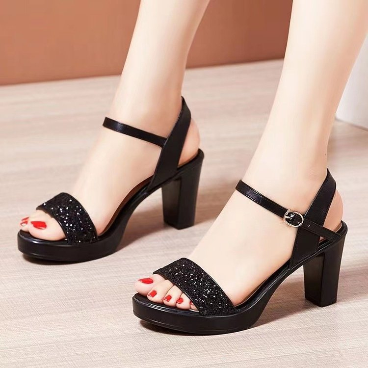 Giày Cao Gót Nữ Quai Ngang Gót Vuông Sang Trong, SANDAL Gót Vuông 5 PHÂN Thời Trang - GN416