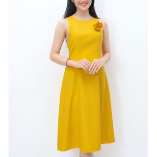 Đầm nữ mùa hè dáng hơi ôm xòe đính hoa ngực mặc nhà, đi chơi, thoải mái lụa chéo VA095