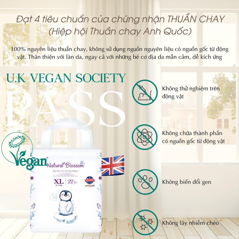 Bỉm Tã Dán/ Quần Natural Blossom Thuần Chay Đủ Size NB30/ S30/ M26/ L24/ XL22/ XXL20/ XXXL18 Cho Da Nhạy Cảm - Hàn Quốc