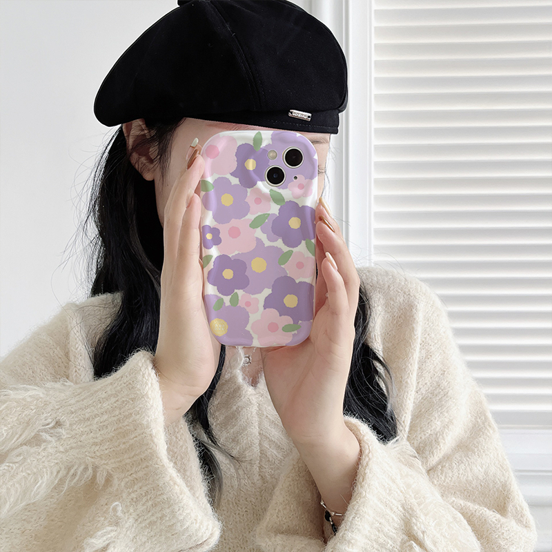 Ốp lưng iphone Viền nổi cạnh sóng Hoa tím iphone 6s/6splus/7/7plus/8/8plus/x/11/12/13/14/max/promax sk1054