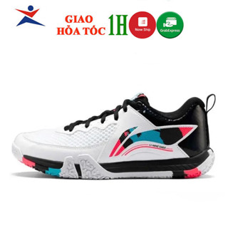 Giày cầu lông Lining chính hãng AYTT003-2 màu trắng cho cả nam và nữ mẫu mới hấp thụ sốc