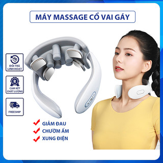 Máy massage cổ vai gáy, Máy mát xa xoa bóp cổ gáy 4 đầu điện cực JT-88 công nghệ xung điện kết hợp massage vật lý giúp g