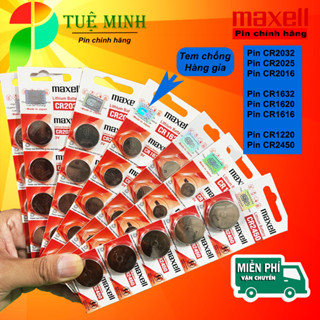 Vỉ 5 viên pin Maxell CR2032 CR2025 / CR2016 / CR1632 / CR1620 / CR1616 / CR1220 / CR2450 chính hãng