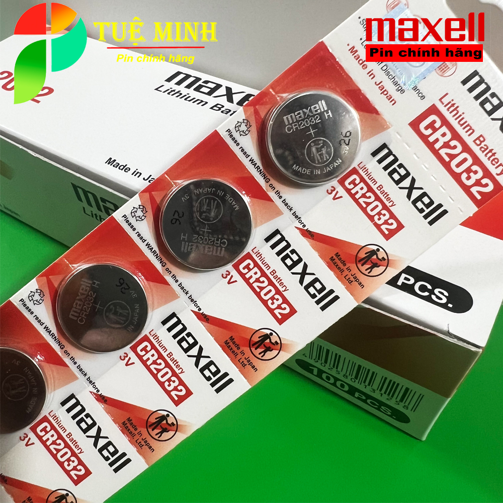 Vỉ 5 viên pin Maxell CR2032 / CR2025 / CR2016 / CR1632 / CR1620 / CR1616 / CR1220 / CR2450 Lithium 3V chính hãng