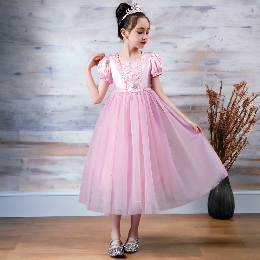 Váy Công chúa Aurora Màu hồng mẫu mới Siêu dễ thương cho bé gái