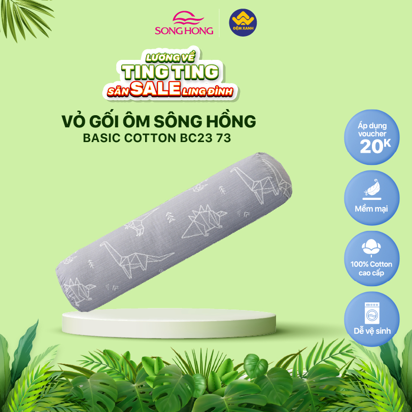 Vỏ gối ôm Sông Hồng Basic cotton mẫu mới 2023-2024 (giao màu ngẫu nhiên)