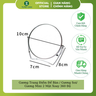 Gương Trang Điểm Để Bàn / Gương Soi/ Gương Mini 2 Mặt Xoay 360 Độ 360 Rotation HD 3X Magnifying Makeup Mirro