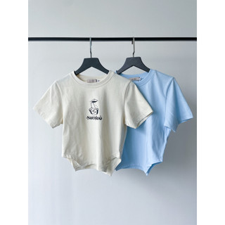 Áo croptop in hình cherry chất bozip cotton co dãn tốt | LACY TOP | Secodee