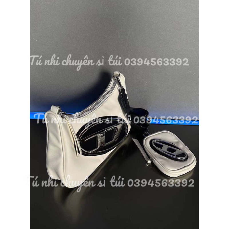 Túi đeo chéo chứ D kèm túi nhỏ