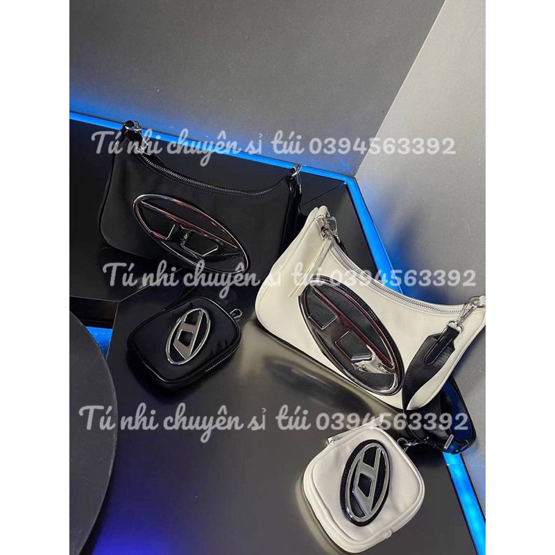 Túi đeo chéo chứ D kèm túi nhỏ