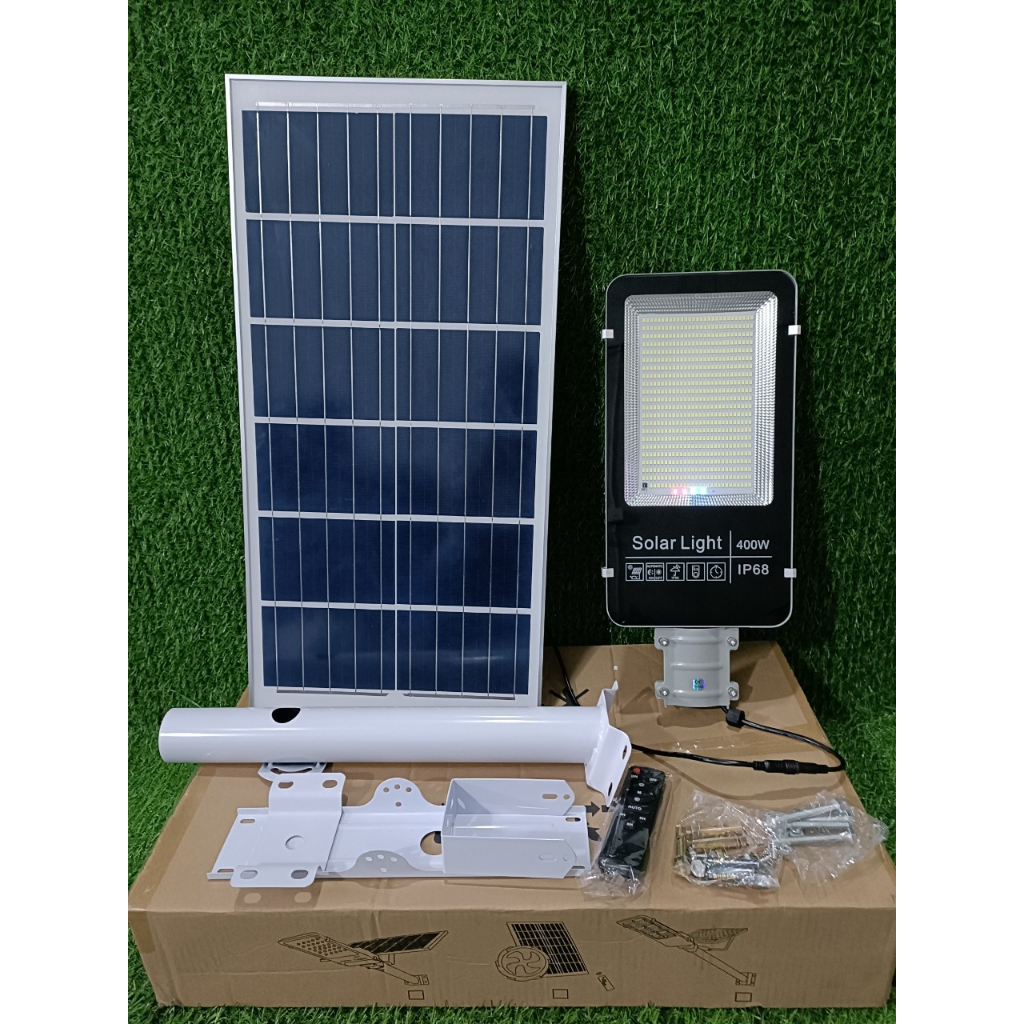 Đèn năng lượng mặt trời sân vườn 100W-200W-300W-400W chính hãng đèn đường bàn chải năng lượng vỏ nhôm đúc Bảo hành 2 năm