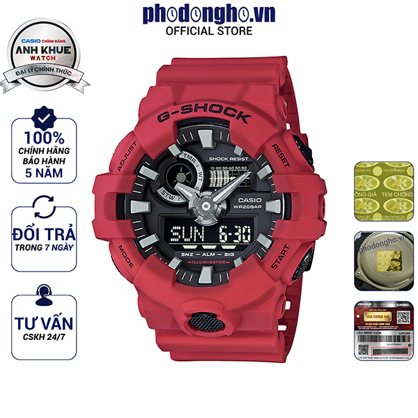 Đồng hồ nam dây nhựa G-SHOCK chính hãng Casio Anh Khuê GA-700-4ADR