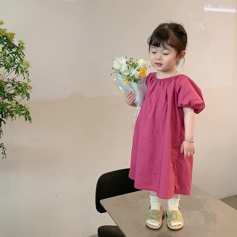 Đầm Công Chúa The Pig, Tay Phồng , Dáng Dài , Thắt Nơ Cho Bé Gái Từ 9 - 30 Kg. Chất Thô Cotton Mềm Mịn , Thấm Hút Mồ Hôi