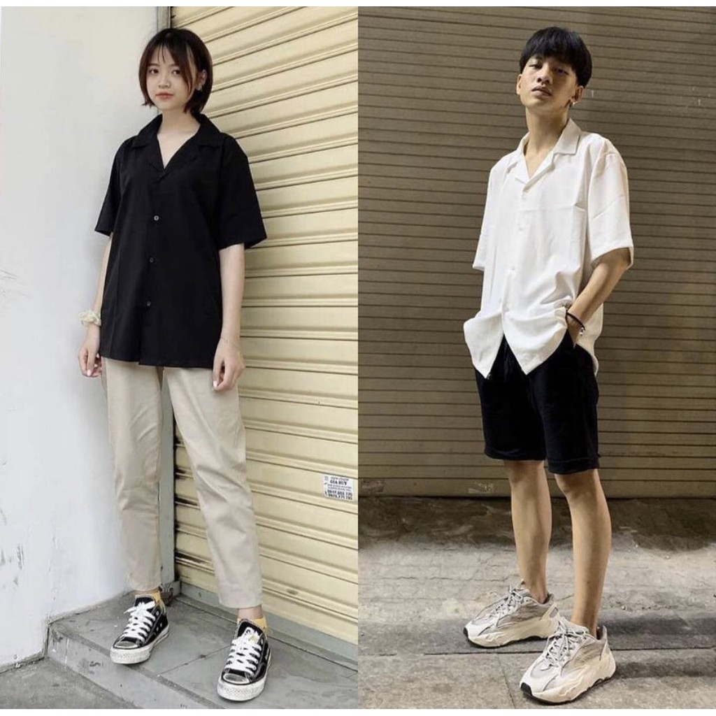 Áo sơ mi cổ vest tay ngắn lỡ cuban shirt local brand có bigsize cặp đôi nam nữ cao cấp form rộng unisex fullbox MYDNA