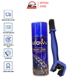 CHAI XỊT BÔI TRƠN SÊN XE MÁY ARROW CHAIN LUBE 400ML TẶNG BÀN CHẢI SÊN CHUYÊN NGHIÊP 3D
