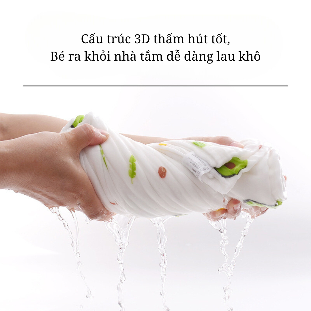 Khăn tắm xô muslin cao cấp 4 lớp 110*110 cm cho bé