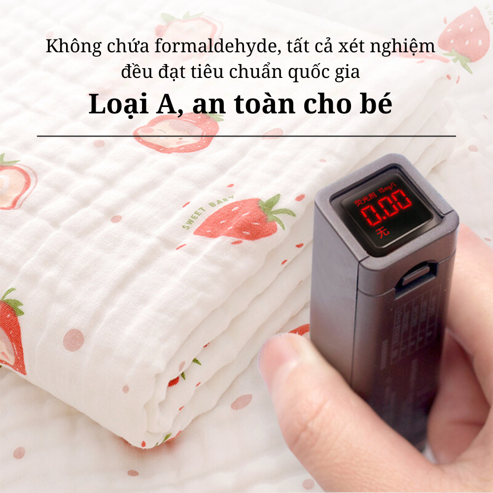 Khăn tắm xô muslin cao cấp 4 lớp 110*110 cm cho bé