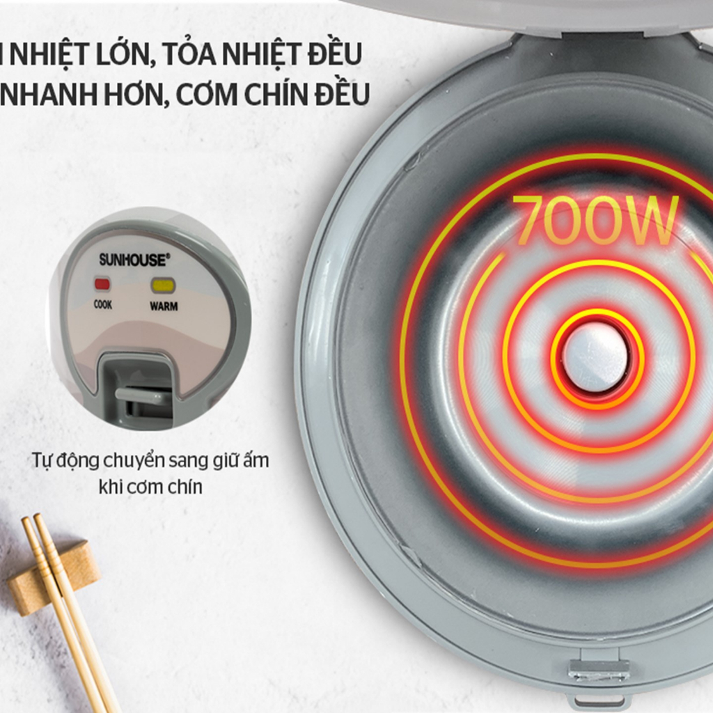 Nồi cơm điện SUNHOUSE 1.8L SHD8602