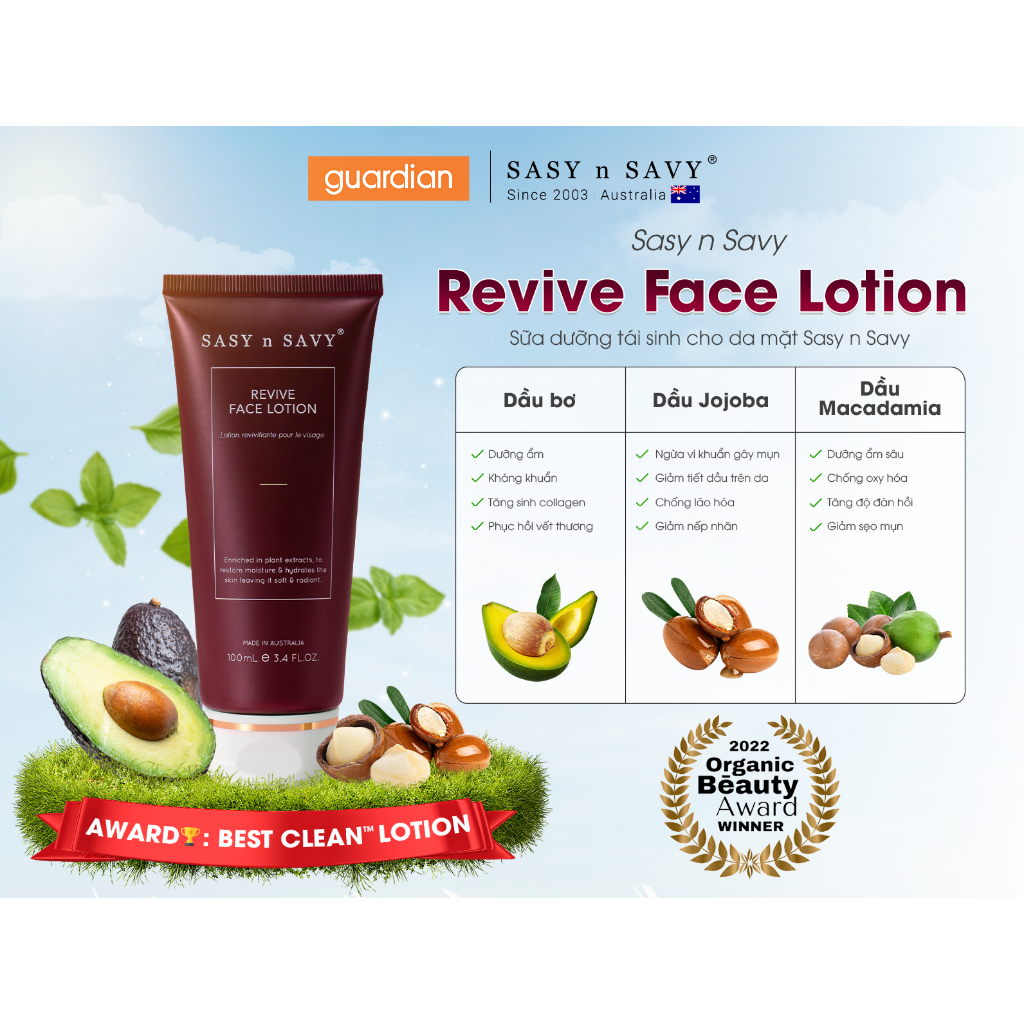 Sữa Dưỡng Sasy N Savy Tái Sinh Cho Mặt Revive Face Lotion 100ml