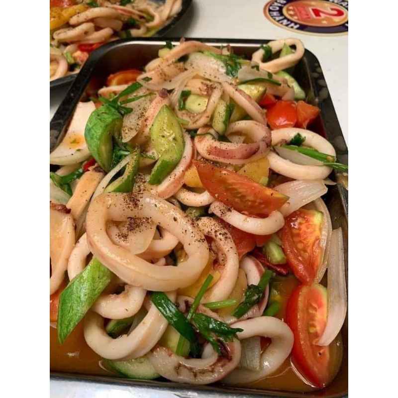 Mực vòng cắt khoanh 1kg  làm pizza,thả lẩu, nướng