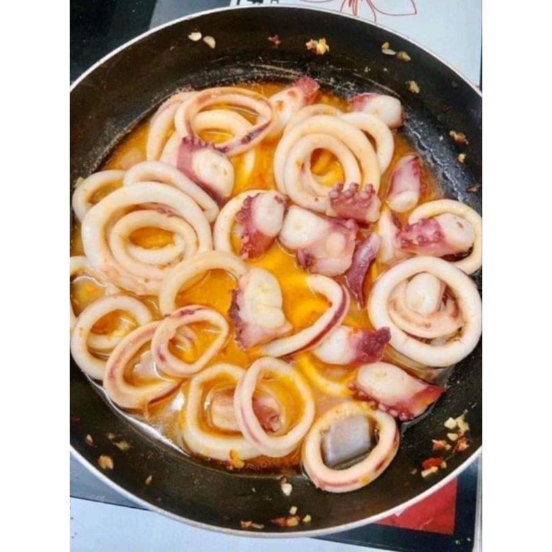 Mực vòng cắt khoanh 1kg  làm pizza,thả lẩu, nướng