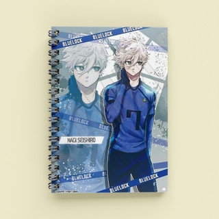 Sổ Tay Anime Nagi Seishiro Blue Lock A5 Lò Xo 120 Trang Kẻ Ngang Ghi Chép Số 7 Aisobook - NAGI5