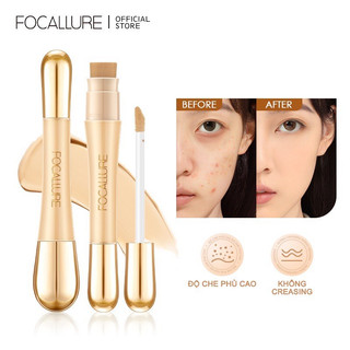 Kem che khuyết điểm FOCALLURE kèm theo cọ tán trọng lượng nhẹ chống thấm nước che quầng thâm, thâm mụn hoàn toàn
