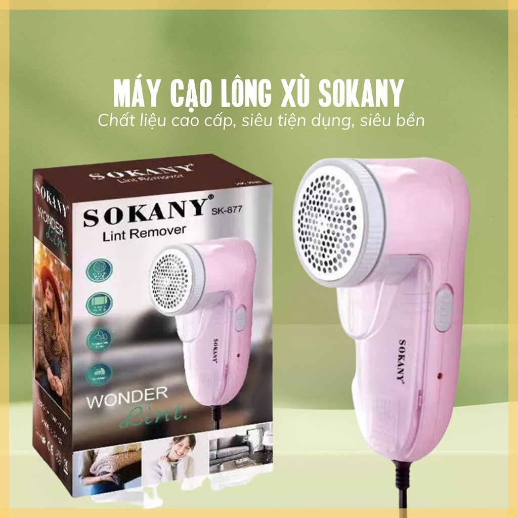 Máy Cắt Lông Xù Quần Áo Mini SOKANY 877 - Siêu Bén, Siêu Bền