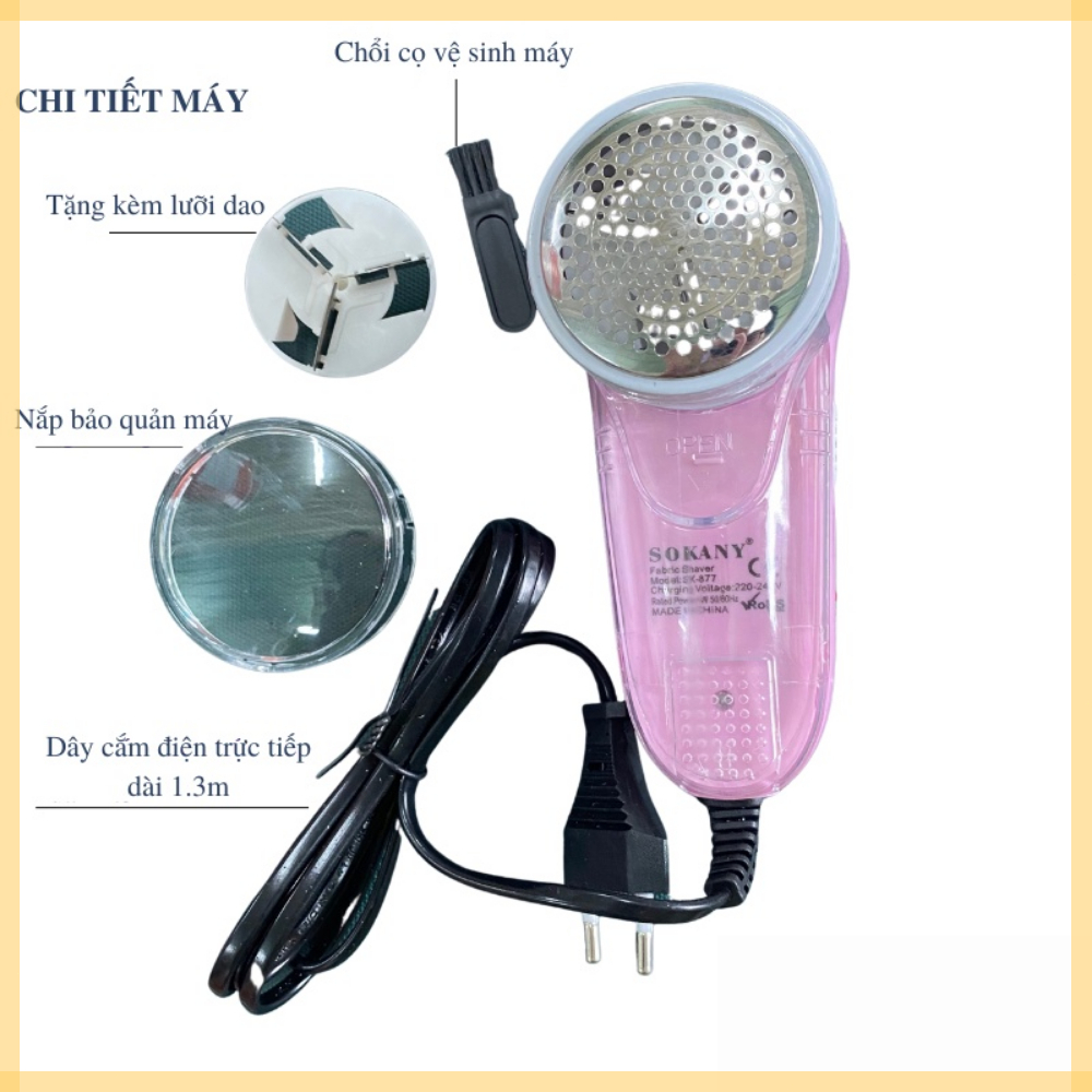 Máy Cắt Lông Xù Quần Áo Mini SOKANY 877 - Siêu Bén, Siêu Bền