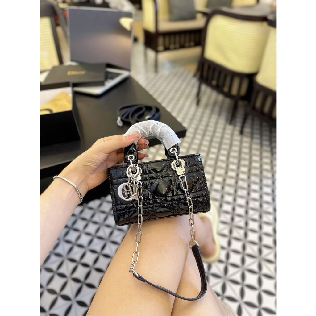 Túi DIO LADY sz 17cm để vừa điện thoại, hàng fullbox siêu đẹp. Túi đeo chéo túi ví hàng xịn