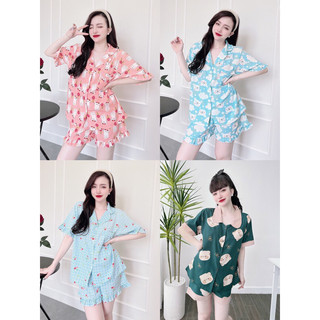 [Mẫu Đẹp] Bộ Đùi Pyjama - Đồ Bộ Bigsize 55-100kg Diện cực Đẹp Chất Satin Cao Cấp