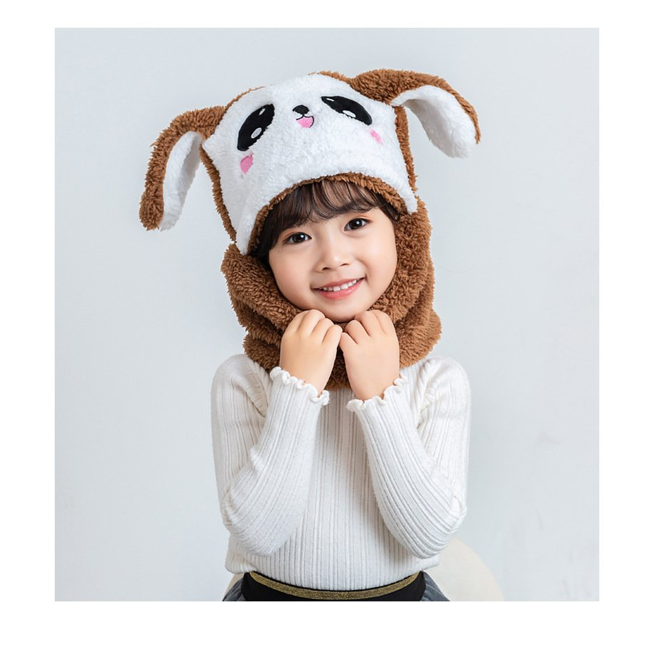 Mũ Len Trùm Đầu Che Kín Cổ Hình Tai Gấu và Thỏ Đáng Yêu Cho Bé
