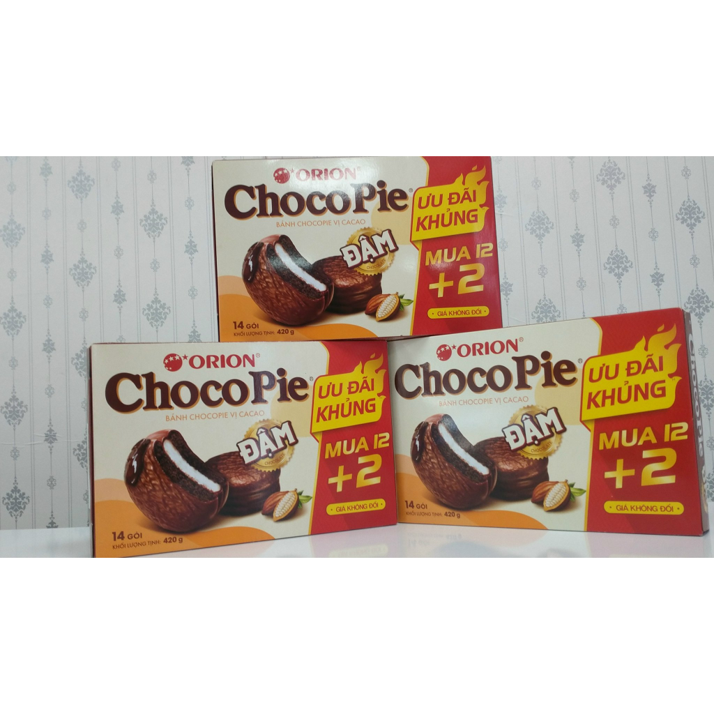 Bánh Orion Chocopie Dark vị Cacao hộp 360g (12 Cái)