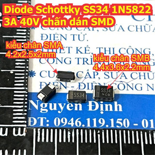 50 con Diode Schottky SS34 1N5822 5822 3A 40V SMB / SMA chấn dán SMD kde5116