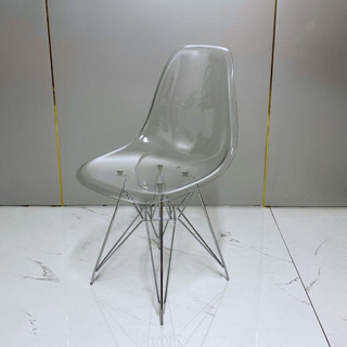 Ghế Eames trong suốt chân mạ