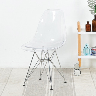 Ghế Eames trong suốt chân mạ