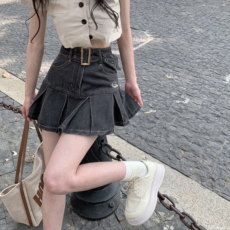 FREESHIP CHÂN VÁY BÒ TENNIS XÁM KHÓI XẾP LY ULLAZANG