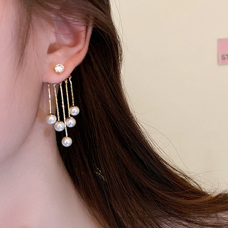 🍒🍒CHERRYKOKO Khuyên Tai Bạc 925 Đính Ngọc Trai Tua Rua Phong Cách Hàn Quốc Thời Trang