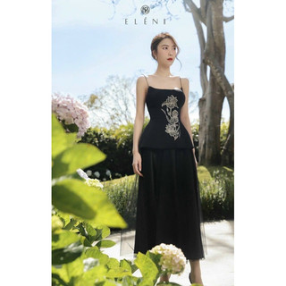 Áo hai dây dáng peplum thêu hoa Datasco