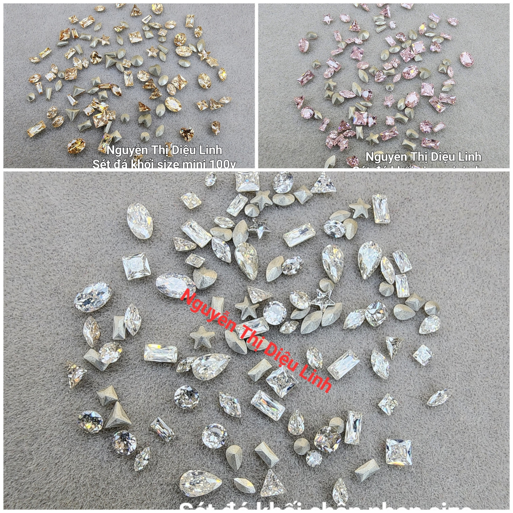 Sét đá khối mini chân nhọn màu trắng 100v